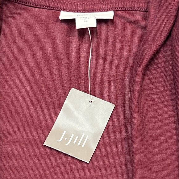 Pure Jill Womens XL Bordeaux Cardigan Multi-Way Wrap Sweater Open‎ Front Maroon - Picture 9 of 13